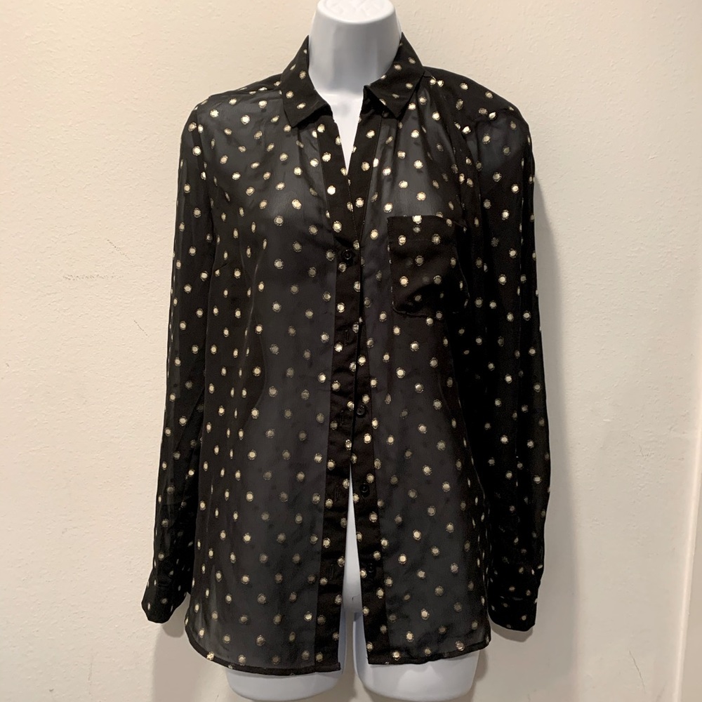 Button down chiffon top